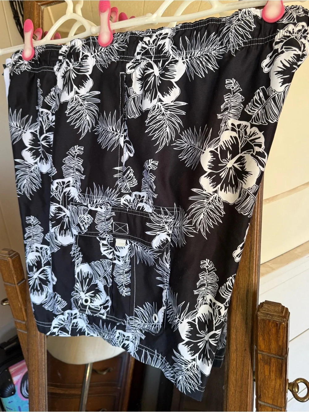OP Black Swim Shorts with White Mesh Lining, men’s plus size 3XL